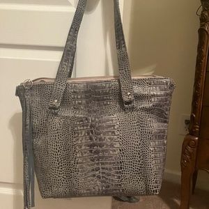 Beautiful Handmade Gray (snakeskin texture) Leather Purse, gray, leather purse